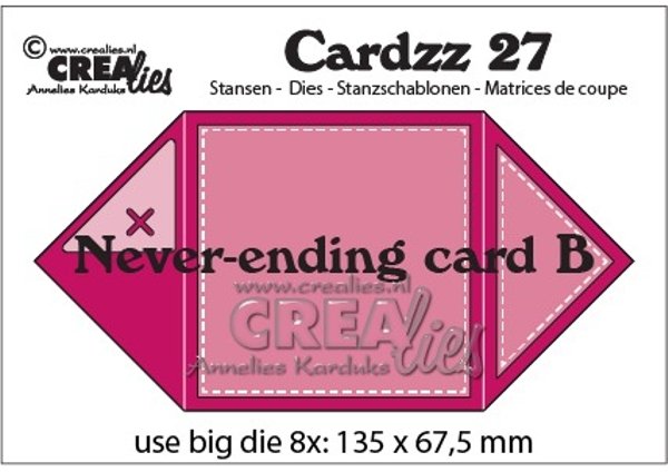 Crealies Crealies Cardzz Dies No. 27, Never Ending Card B CLCZ27