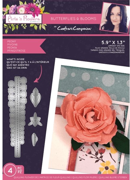 Crafter's Companion Sharon Callis Arts n Flowers - Butterflies and Blooms - Peony Die