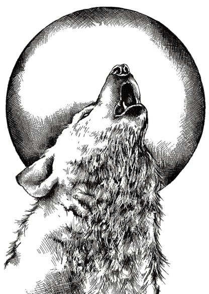 Crafty Individuals Crafty Individuals 'Howling Wolf' Red Rubber Stamp CI-528