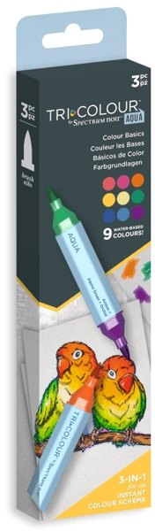 Crafter's Companion Spectrum Noir TriColour Aqua Markers - Colour Basics