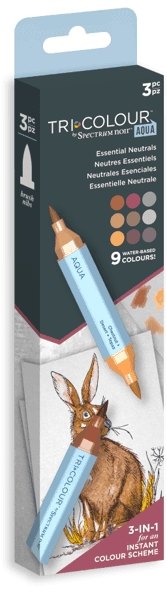 Crafter's Companion Spectrum Noir TriColour Aqua Markers - Essential Neutrals