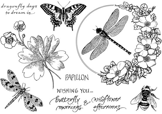 Crafty Individuals Crafty Individuals 'Butterfly Mornings and Wildflower Afternoons' Red Rubber Stamp CI-410