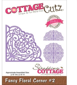 Cottage Cutz Cottage Cutz Fancy Floral Corner 2 Cutting Die