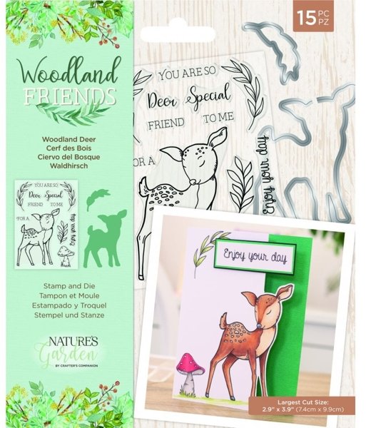 Crafter's Companion Nature's Garden Woodland Friends - Stamp & Die - Woodland Deer