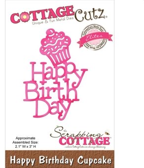 Cottage Cutz Cottage Cutz Happy Birthday Cupcake Die Set