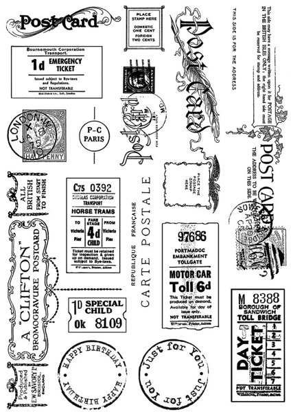 Crafty Individuals Crafty Individuals 'Vintage Tickets and Ephemera' Red Rubber Stamp CI-307