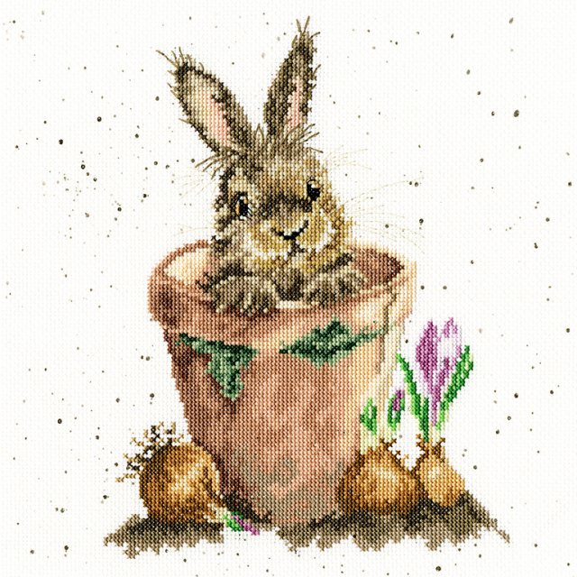 Bothy Threads Bothy Threads The Flower Pot Hannah Dale Rabbit Counted Cross Stitch Kit XHD76
