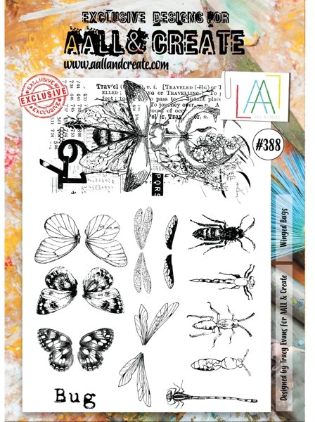 Aall & Create Aall & Create A4 Stamp #388 - Winged Bugs
