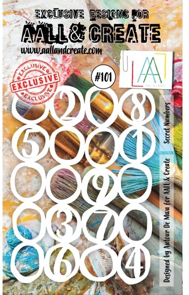 Aall & Create Aall & Create A6 Stencil #101 - Secret Numbers