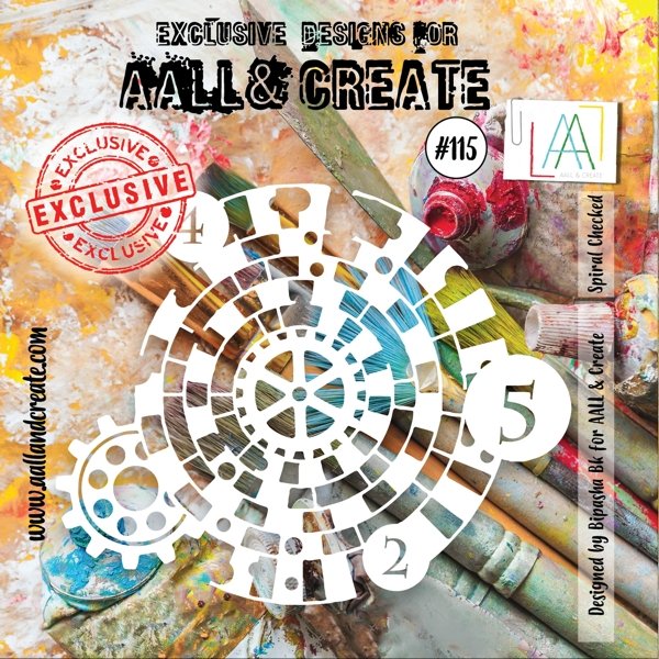Aall & Create Aall & Create 6'x6' Stencil #115 - Spiral Checked