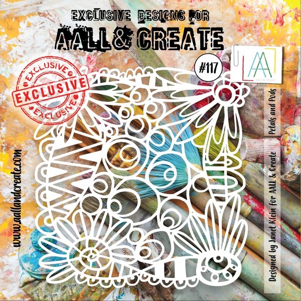 Aall & Create Aall & Create 6'x6' Stencil #117 - Petals & Pods