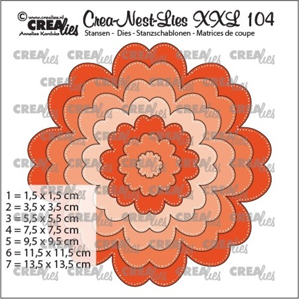 Crealies Crealies Crea-Nest-Lies XXL Dies No. 104, Flower CLNestXXL104