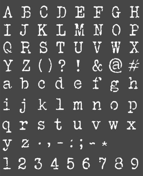 Stamperia Stamperia 20 x 25cm Thick Stencil Alphabet And Numbers KSTD061