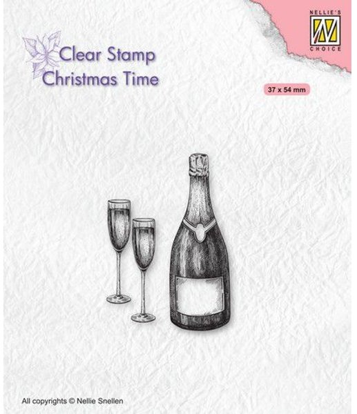 Nellie Snellen Nellies Choice Clearstamp - Happy New Year - Champagne CT039