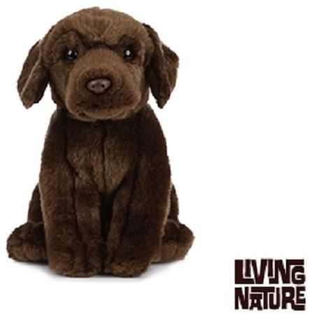 Living Nature Living Nature 20cm Chocolate Labrador Brown Soft Toy Dog Puppy AN458