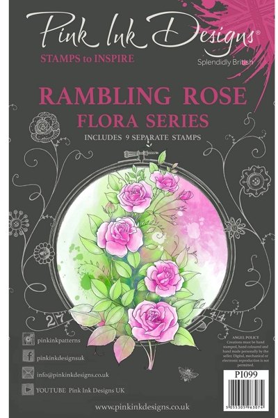 Creative Expressions Pink Ink Designs Rambling Rose A5 Clear Stamp Set
