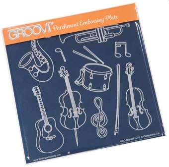 Clarity ClarityStamp Groovi Parchment Embossing Plate Musical Instruments A5