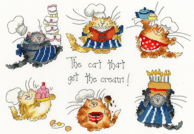 Bothy Threads Bothy Threads The Cat That Got The Cream Counted Cross Stitch Kit Margaret Sherry XMS26