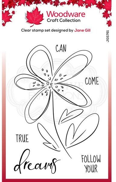 Woodware Woodware Clear Singles Dahlia Sketch 4 in x 6 in Stamp