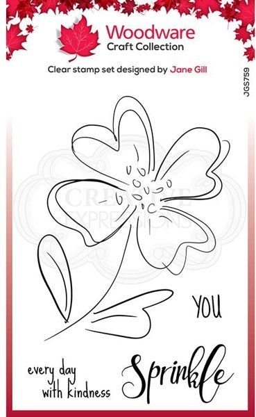 Woodware Woodware Clear Singles Poppy Sketch 4 in x 6 in Stamp
