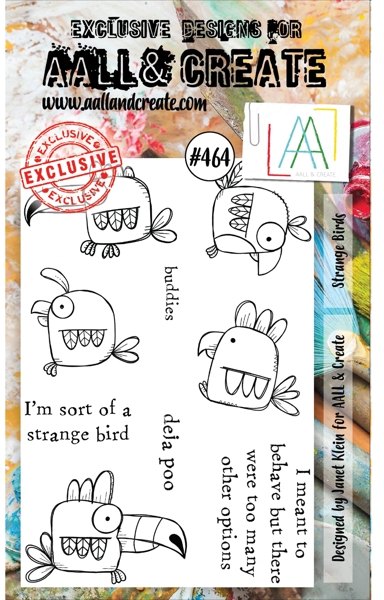 Aall & Create Aall & Create A6 Stamp #464 - Strange Birds