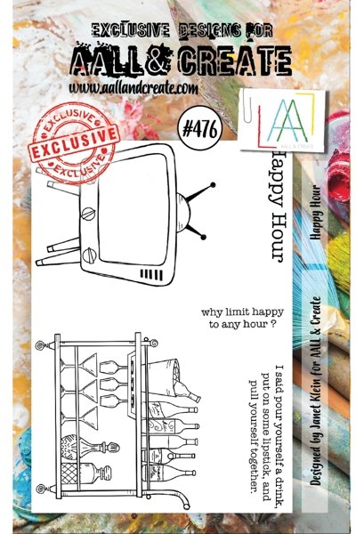 Aall & Create Aall & Create A7 Stamp #476 - Happy Hour