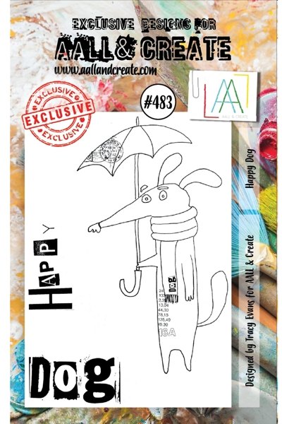 Aall & Create Aall & Create A7 Stamp #483 - Happy Dog