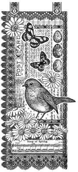 Crafty Individuals Crafty Individuals 'Springtime Robin' Red Rubber Stamp CI-357