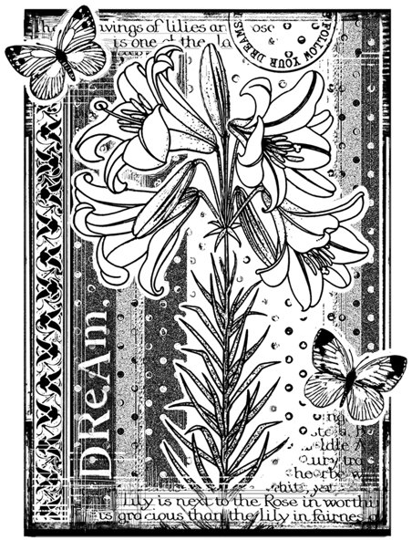 Crafty Individuals Crafty Individuals 'Dreaming of Lilies' Red Rubber Stamp CI-379