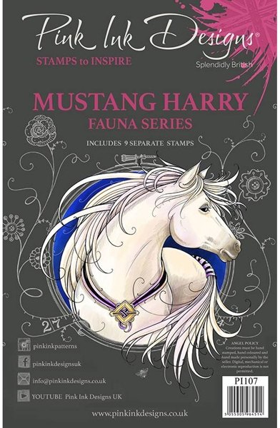 Pink Ink Pink Ink Designs Mustang Harry A5 Clear Stamp Set