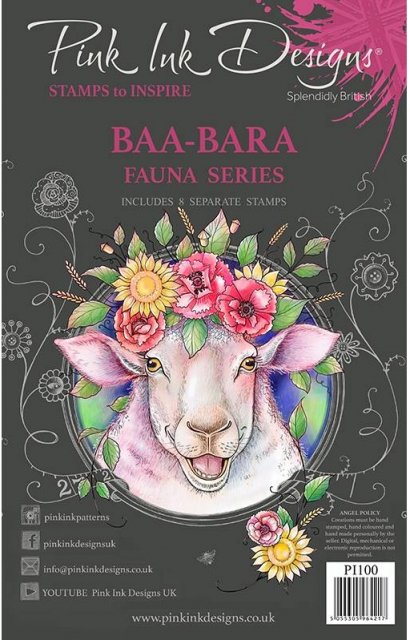 Pink Ink Pink Ink Designs Baa-Bara A5 Clear Stamp Set