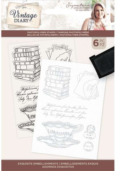 Crafter's Companion Sara Davies Vintage Diary- Photopolymer Stamp - Exquisite Embellishments