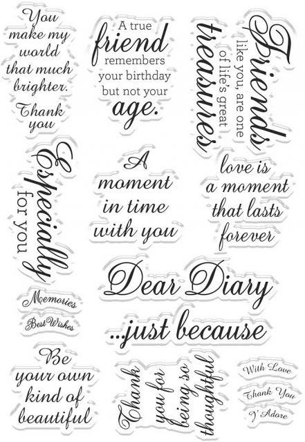 Crafter's Companion Sara Davies Vintage Diary- Photopolymer Stamp - Adorning Sentiments