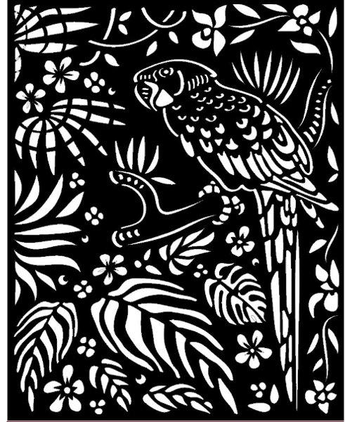 Stamperia Stamperia Thick Stencil 20x25 cm - Amazonia Parrot KSTD067