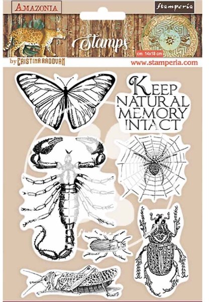 Stamperia Stamperia HD Natural Rubber Stamp 14x18 cm - Amazonia Butterfly WTKCC193