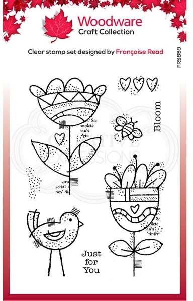 Woodware Woodware Clear Singles Blooming 4 in x 6 in Stamp