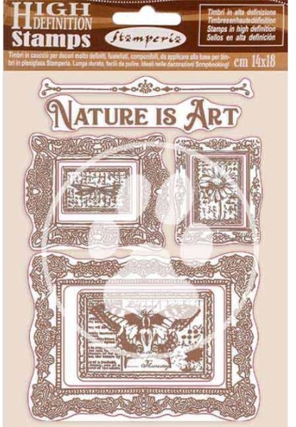 Stamperia Stamperia HD Natural Rubber Stamp 14x18 cm - Nature is Art Frames WTKCC200