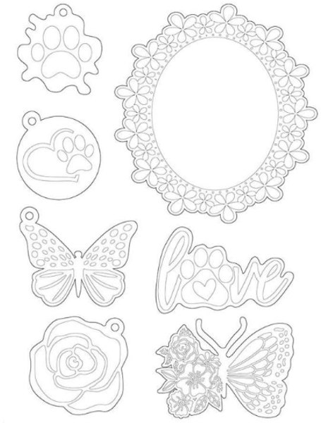 Stamperia Stamperia Soft Mould A5 - Circle of Love Frame and Butterfly K3PTA572