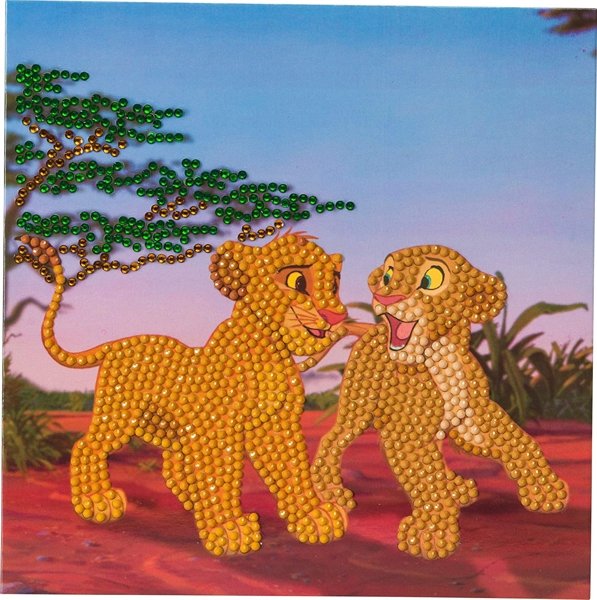 Craft Buddy Craft Buddy Disney Lion King Simba & Nala 18x18cm Crystal Art Card Kit CCKDNY802
