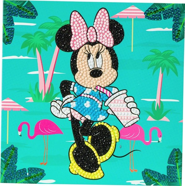 Craft Buddy Craft Buddy Disney Minnie on Holiday 18x18cm Crystal Art Card Kit CCKDNY807