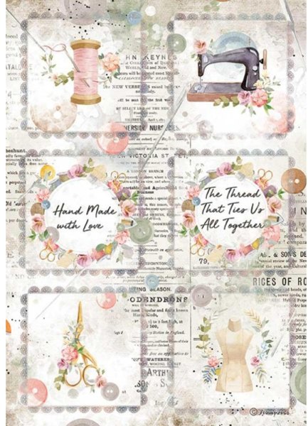 Stamperia Stamperia A4 Rice paper packed - Romantic Threads Mini Cards – 5 for £9.99 DFSA4568