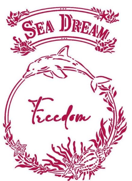 Stamperia Stamperia Stencil G 21x29,7 cm - Romantic Sea Dream Freedom KSG462
