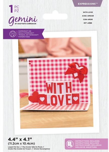 Crafter's Companion Gemini Die - Expressions - Shaped Pop Out - With Love