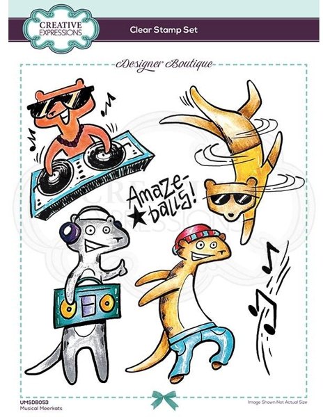Creative Expressions Creative Expressions Designer Boutique Collection Musical Meerkats A5 Clear Stamp