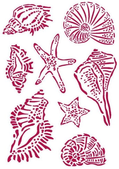Stamperia Stamperia Stencil G 21x29,7 cm - Romantic Sea Dream Shells KSG463