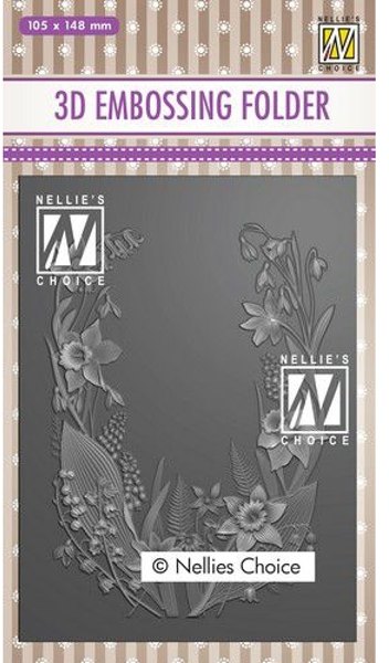 Nellie Snellen Nellies Choice 3D Emb. folder - Flower frame 2 - EF3D020 105x148mm