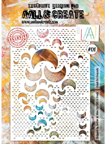 Aall & Create Aall & Create A4 Stencil #120 - Crush on Crescents