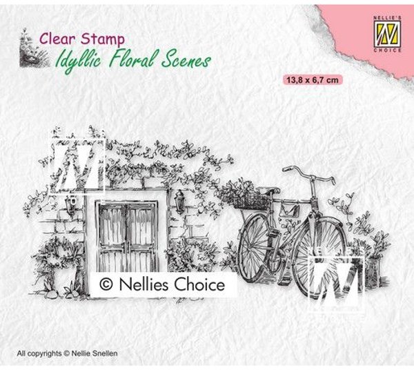 Nellie Snellen Nellies Choice Clear Stamp - Old Door With Bike - IFS033