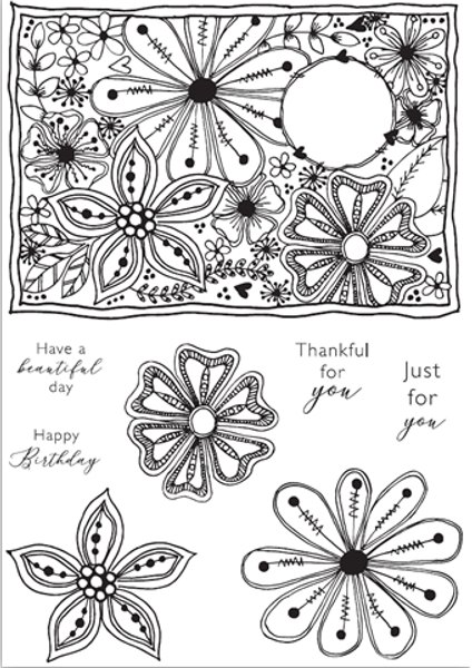 Julie Hickey Julie Hickey Designs - Floral Fantasy Stamp Set JH-A5-1003