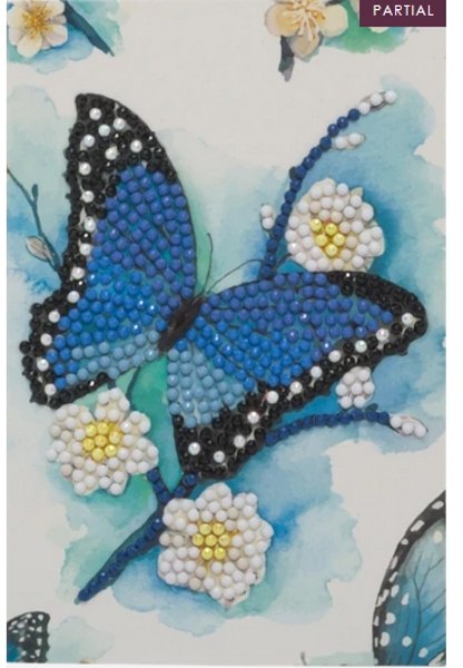 Craft Buddy Craft Buddy Blue Butterfly, 10x15cm Crystal Art Card CCK-10x15B1